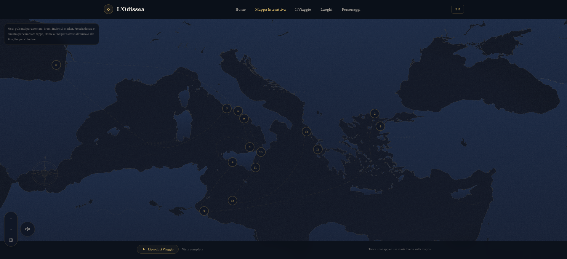 The Odyssey Journey interactive map